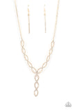 Paparazzi "Infinitely Icy" Gold Necklace & Earring Set Paparazzi Jewelry