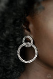 Paparazzi "Intensely Icy" Black Post Earrings Paparazzi Jewelry
