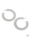 Paparazzi "Interlocked Icing" White Post Earrings