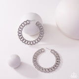 Paparazzi "Interlocked Icing" White Post Earrings