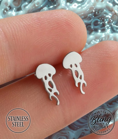 Stainless Steel Jellyfish Earrings Paparazzi Jewelry