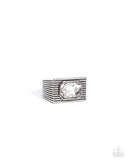 Paparazzi "Knockout Tournament" White Men's Ring Paparazzi Jewelry
