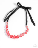 Paparazzi "Lace Maker" Red Necklace & Earring Set Paparazzi Jewelry