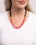 Paparazzi "Lace Maker" Red Necklace & Earring Set Paparazzi Jewelry