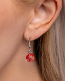 Paparazzi "Lace Maker" Red Necklace & Earring Set Paparazzi Jewelry