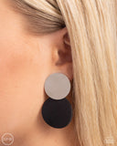 Paparazzi "Leather Leader" Black Clip On Earrings Paparazzi Jewelry
