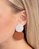 Paparazzi "Leather Leader" Brown Clip On Earrings Paparazzi Jewelry