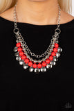Paparazzi "Leave Her Wild" Red Necklace & Earring Set Paparazzi Jewelry