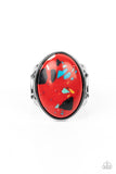 Paparazzi "Majestic Marbling" Red Ring Paparazzi Jewelry