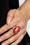Paparazzi "Majestic Marbling" Red Ring Paparazzi Jewelry