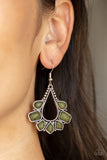 Paparazzi "Mesa Trek" Green Earrings Paparazzi Jewelry