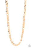 Paparazzi "Metro Beau" Gold Mens Urban Necklace Unisex Paparazzi Jewelry