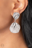 Paparazzi "Metro Mermaid" Silver Clip On Earrings Paparazzi Jewelry