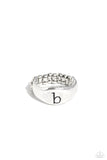 Paparazzi "Monogram Memento B" Silver Ring Paparazzi Jewelry