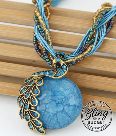 Blue Stone Necklace Paparazzi Jewelry
