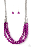 Paparazzi "Pacific Picnic" Purple Necklace & Earring Set Paparazzi Jewelry