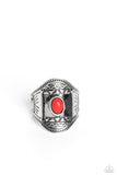 Paparazzi "Panoramic Pyramids" Red Ring Paparazzi Jewelry