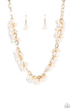 Paparazzi "Pearl Parlor" Gold Necklace & Earring Set Paparazzi Jewelry