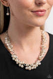 Paparazzi "Pearl Parlor" White Necklace & Earring Set Paparazzi Jewelry