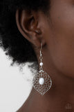 Paparazzi "Perky Perennial" White Earrings Paparazzi Jewelry