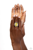 Paparazzi "Plaited Pattern" Yellow Ring Paparazzi Jewelry