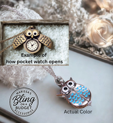 Quartz Owl Pocket Watch Paparazzi Jewelry