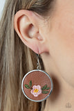 Paparazzi "Prairie Patchwork" Pink Earrings Paparazzi Jewelry