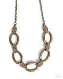 Paparazzi "Radiant Restoration" Brass Necklace & Earring Set Paparazzi Jewelry