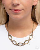 Paparazzi "Radiant Restoration" Brass Necklace & Earring Set Paparazzi Jewelry