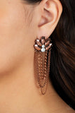 Paparazzi "Reach For The SKYSCRAPERS" Copper Post Earrings Paparazzi Jewelry