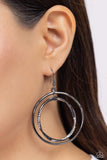 Paparazzi "Rebel Rotation" Black Earrings Paparazzi Jewelry