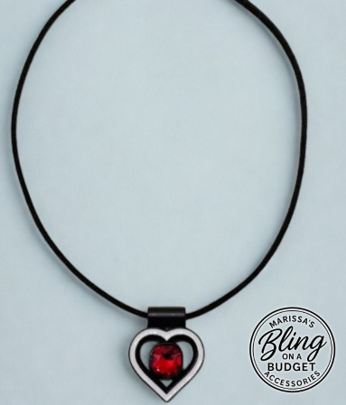 Black and Red Heart Necklace Paparazzi Jewelry