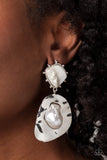 Paparazzi "Rippling Rhapsody" White Post Earrings Paparazzi Jewelry
