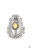 Paparazzi "Sagebrush Sea" Yellow Ring Paparazzi Jewelry