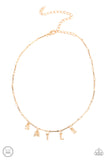 Paparazzi "Say My Name" Gold Choker Necklace & Earring Set Paparazzi Jewelry