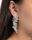 Paparazzi "Scattered Surety" White Post Earrings Paparazzi Jewelry