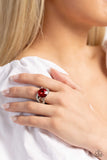 Paparazzi "Scintillating Swirl" Red Ring Paparazzi Jewelry