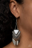 Paparazzi "Shady Oasis" White Earrings Paparazzi Jewelry