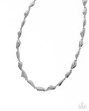 Paparazzi "Sharp Soliloquy" Silver Necklace & Earring Set Paparazzi Jewelry