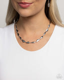Paparazzi "Sharp Soliloquy" Silver Necklace & Earring Set Paparazzi Jewelry