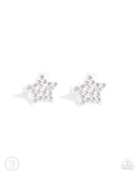 Paparazzi "Stellar Skill" White Ear Cuff Post Earrings