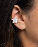 Paparazzi "Stellar Skill" White Ear Cuff Post Earrings