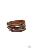 Paparazzi "Studded Sensation" Brown Wrap Bracelet Paparazzi Jewelry