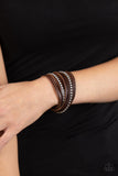 Paparazzi "Studded Sensation" Brown Wrap Bracelet Paparazzi Jewelry