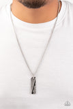 Paparazzi "Tag Along" Silver Mens Necklace Unisex Paparazzi Jewelry