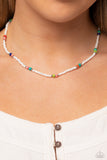 Paparazzi "Tis The SEA SUN" White Necklace & Earring Set Paparazzi Jewelry