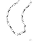 Paparazzi "Trenchant Texture" Silver Mens Urban Necklace Unisex Paparazzi Jewelry