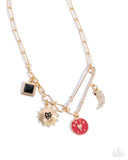 Paparazzi "Trendy Trinket" Gold Necklace & Earring Set Paparazzi Jewelry