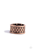Paparazzi "Triple Crossed" Copper Men's Ring Paparazzi Jewelry