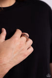 Paparazzi "Triple Crossed" Copper Men's Ring Paparazzi Jewelry